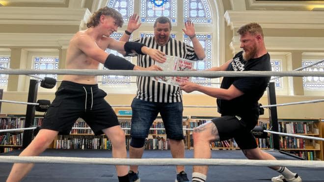 Wrestling Meets Reading at Keighley Library Event — Keighley news photo